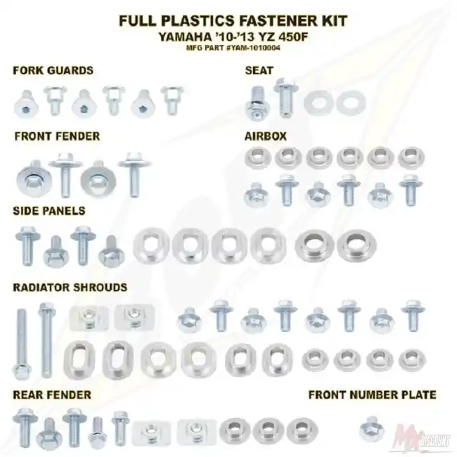 Premium Bolt Full Plastic Bevestigings Kit yamaha yzf 450 10-13