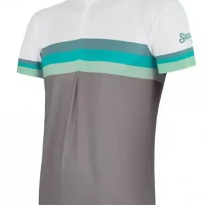 Dres Sensor Summer Stripe šedo-bílo-zelený - krátký rukáv výprodej Goedkoop