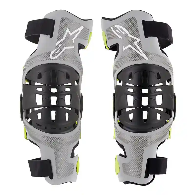 Actieprijs Alpinestars Bionic-7 zilver-fluo gele kniebraces