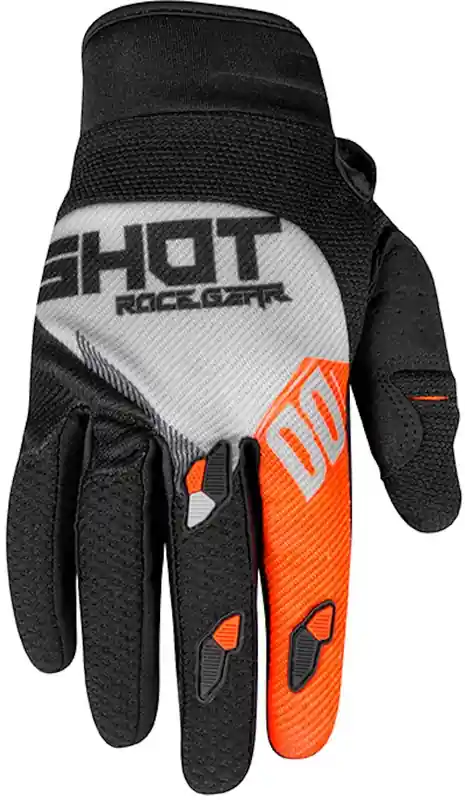 Motokrosové rukavice Shot Contact Trust černo-šedo-fluo oranžové výprodej Op = Op