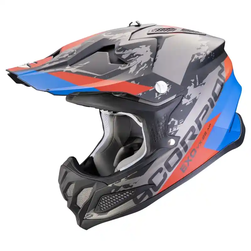 Motorcrosshelm Scorpion VX-22 Air CX mat zwart-blauw-rood uitverkoop Merkproduct