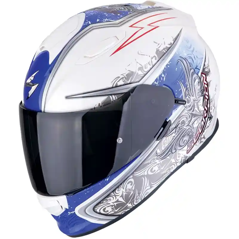 Superprijs Scorpion EXO-491 RUN integraal motorhelm wit-blauw uitverkoop XS