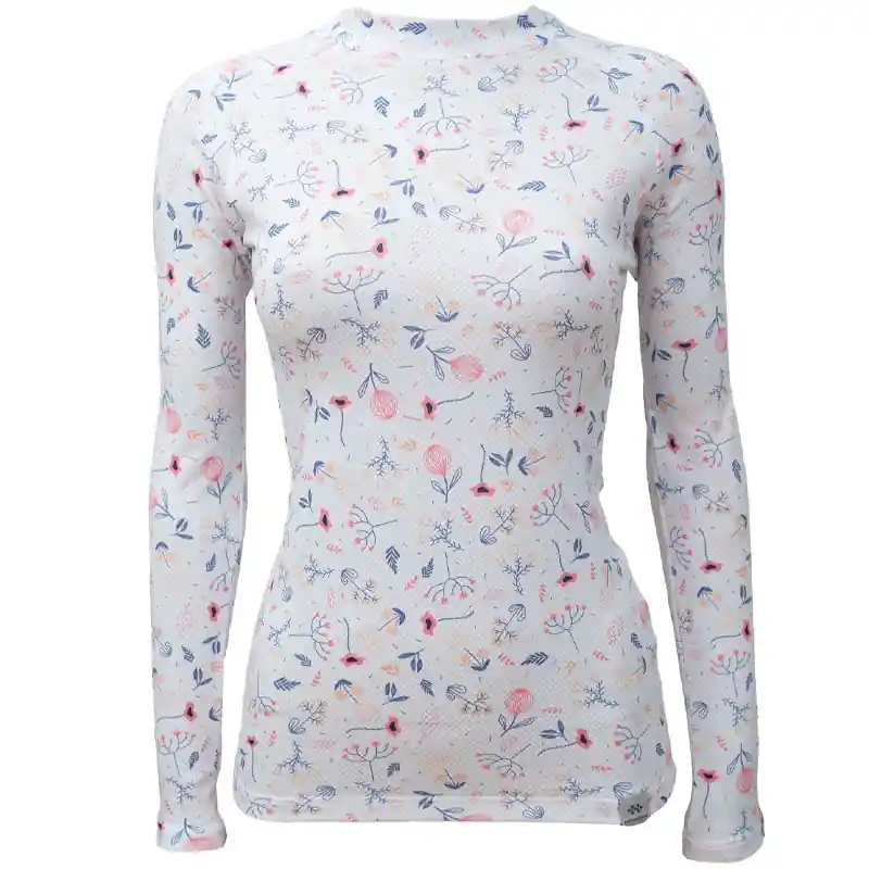 Aanbieding Thermoshirt voor dames nanosilver® Bloom wit S