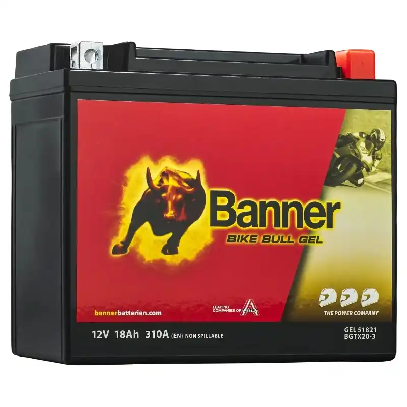 Aanbieding Gel-accu Banner Bike Bull GEL 518 21/BGTX20-3 - GTX20-3 12V, 18Ah, 310A