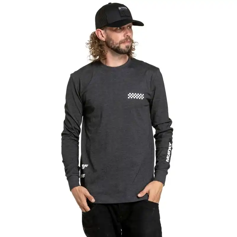Betaalbaar T-shirt met lange mouwen Meatfly Appex grijs