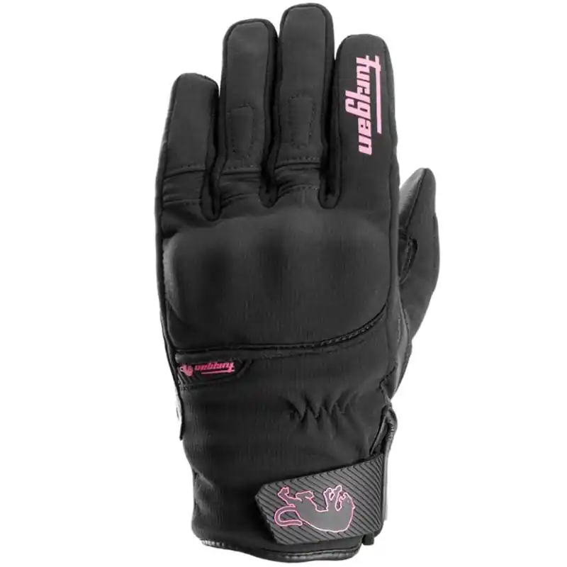 Superprijs Dames Furygan Jet Lady All Season D3O® Evo zwart met roze motorhandschoenen XS