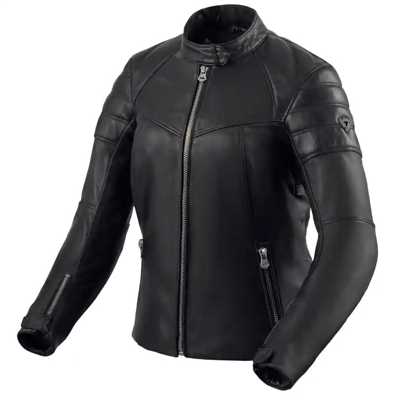 Revit London zwart leren motorjack voor dames 34 Aanbieding