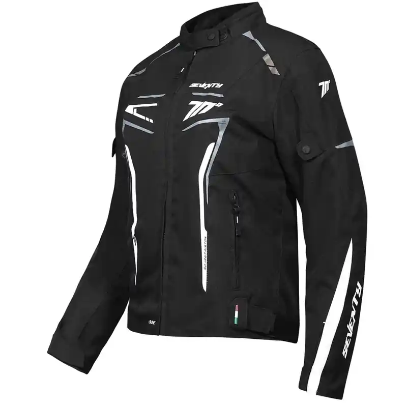 Dames motorjack Seventy Degrees SD-JR67 Piston zwart-grijs-wit XS Favoriet