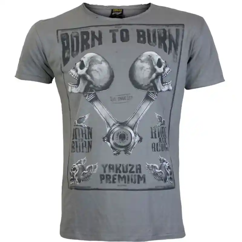 Aanbieding Yakuza Premium Rude and Rough Born to Burn T-shirt - Los Angeles grijs S