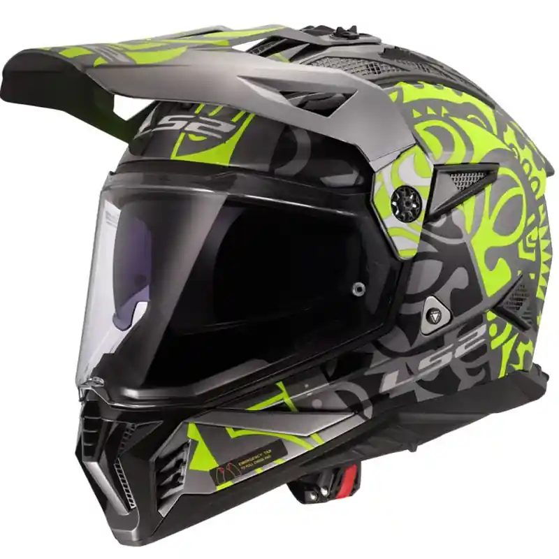 Enduro motorhelm LS2 MX702 Pioneer II Rangi fluo geel XS Veilige Betaling