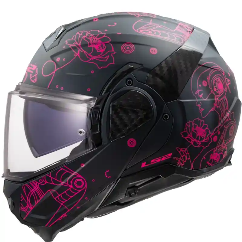 Opklapbare motorhelm LS2 FF910 Advant II Sophia zwart-roze Shop Nu