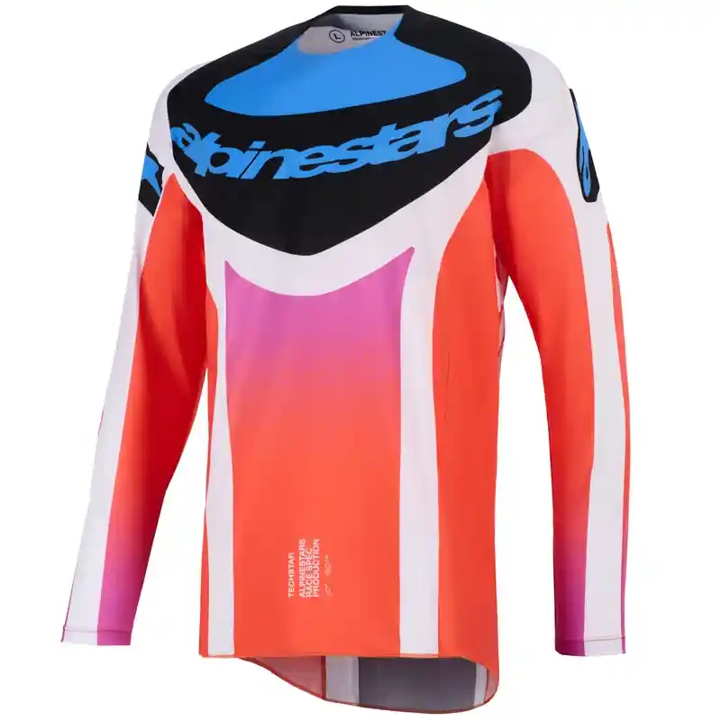 Alpinestars Techstar Knif crossshirt lichtgrijs-fluo oranje-zwart S Hoge Kwaliteit