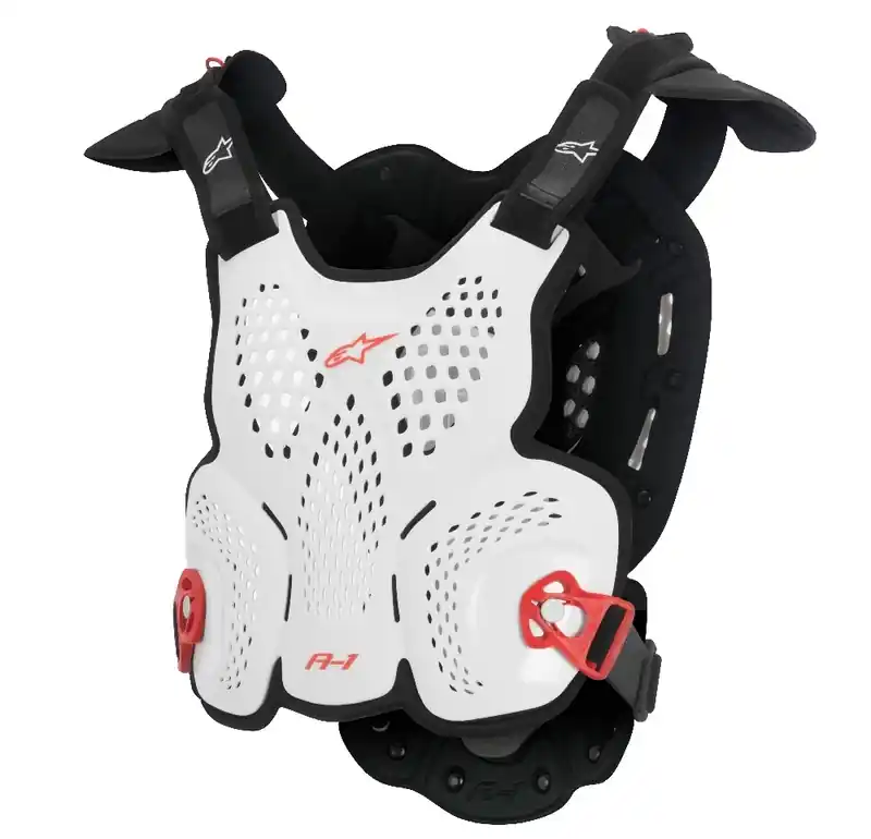 Alpinestars A-1 Roost Guard CE2 bodyprotector wit-zwart-rood M/L Betaalbaar