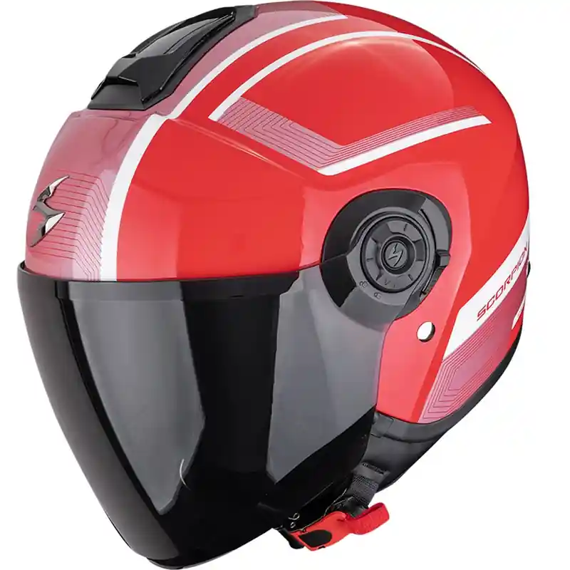 Scorpion EXO-CITY II Cosmos open motorhelm rood-zilver XS Goedkoop
