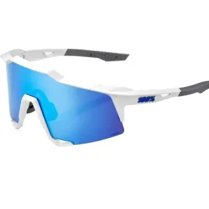 Zonnebril 100% SPEEDCRAFT wit-grijs (HIPER blauw glas) Rechtstreeks Van De Fabrikant