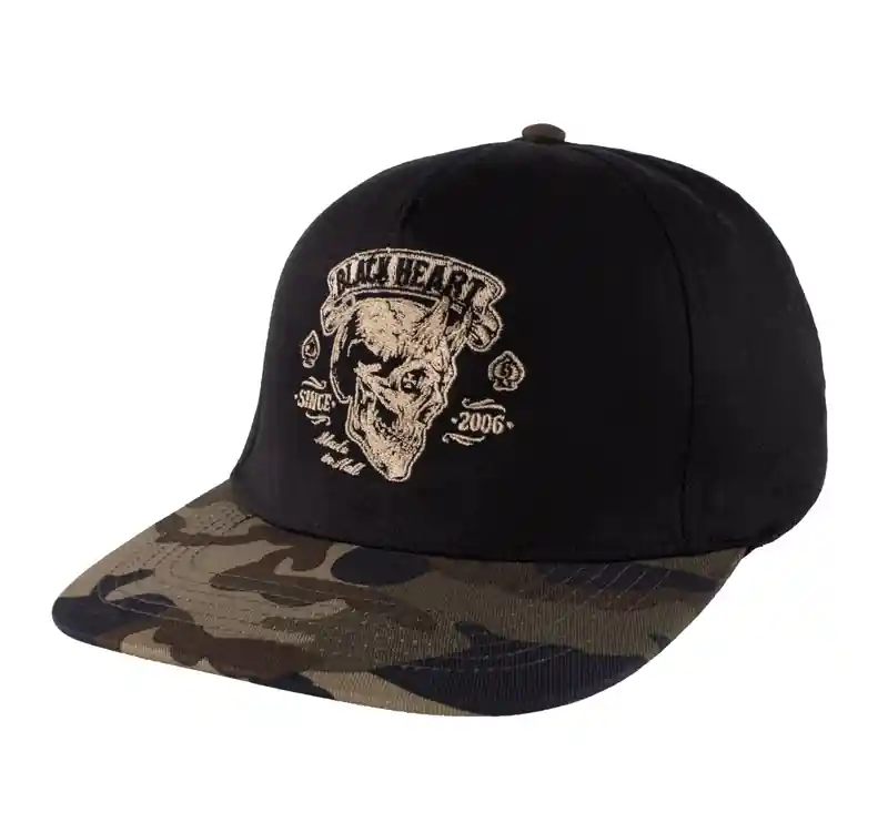 Hoge Kwaliteit Kšiltovka Black Heart Devil Skull Camo
