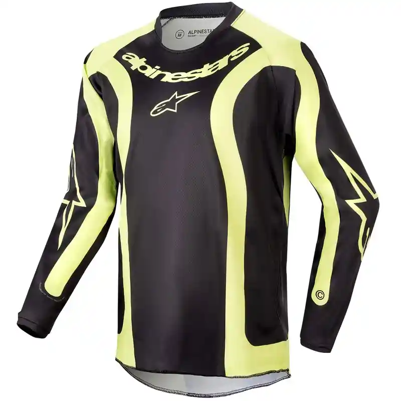 Alleen Vandaag Alpinestars Racer Lurv Kids Motocross Jersey Zwart-Fluo Geel