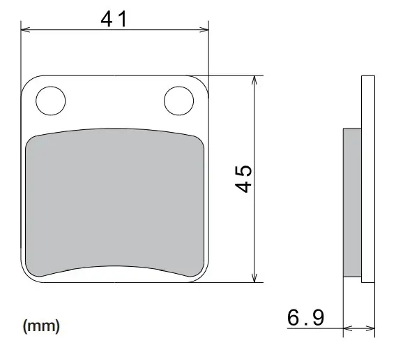 Veilige Betaling Remblokken NISSIN semi-metallische samenstelling 41x45x6,9 mm 2 stuks