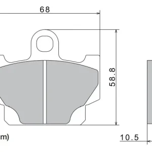Remblokken NISSIN semi-metallische samenstelling 68x58,8x10,5 mm 2 stuks Meest Verkocht