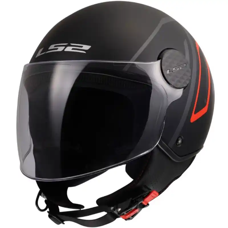 Open motorhelm LS2 OF558 Sphere Lux II Minimum zwart-rood XS Bestseller