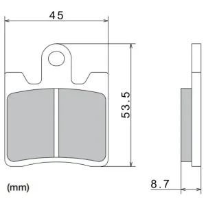 Remblokken NISSIN semi-metallische samenstelling 40x53,5x8,7 mm 2 stuks Shop Nu