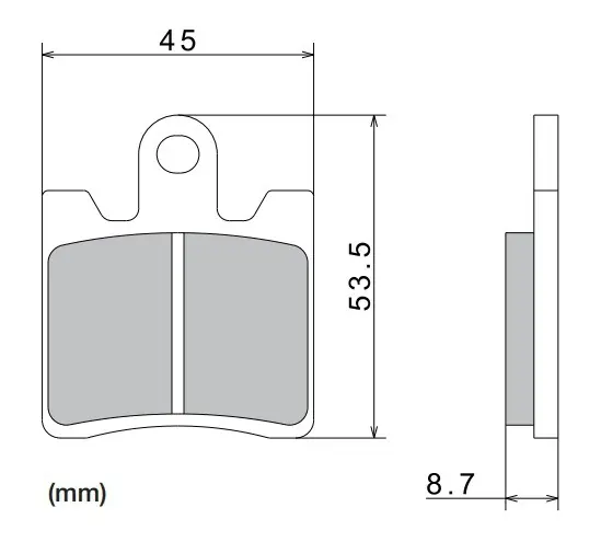 Remblokken NISSIN semi-metallische samenstelling 40x53,5x8,7 mm 2 stuks Shop Nu