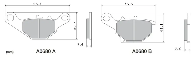 Laatste Versie Remblokken NISSIN semi-metallische samenstelling M501-410 2 stuks.