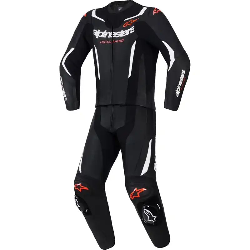 Alpinestars GP Force V2 tweedelig leren pak in zwart-wit-fluorrood 48 Meest Verkocht