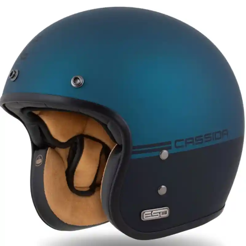 Aanbieding Cassida Eso Super Hooligan open helm zwart mat metallic blauw - II. kwaliteit