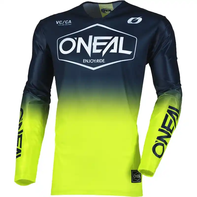 Premium O'Neal Mayhem Hexx motorcrossshirt blauw-fluorescent geel S