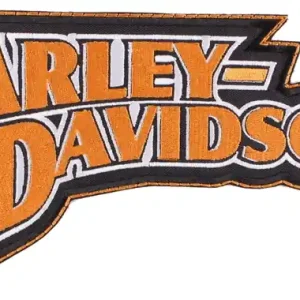 Direct Beschikbaar Patch Harley Davidson opschrift oranje - groot