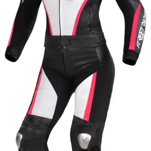 Damesspringpak Street Racer Kiara zwart-wit-fluoroze uitverkoop Seizoensaanbieding