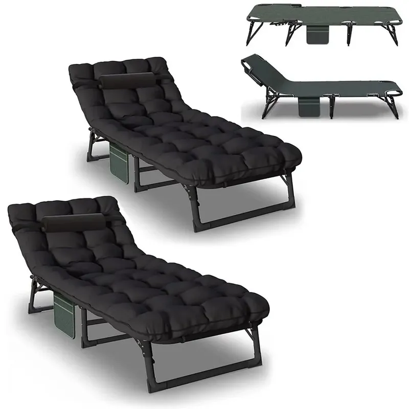 Superprijs 2x Opklapbare ligstoel KL3 tuinligstoel voor buiten met matras