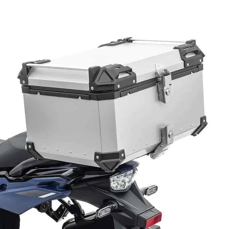 Betrouwbaar Motorfiets topkoffer compatibel met BMW R 1200 GS / Adventure aluminium Bagtecs XB65 zilver
