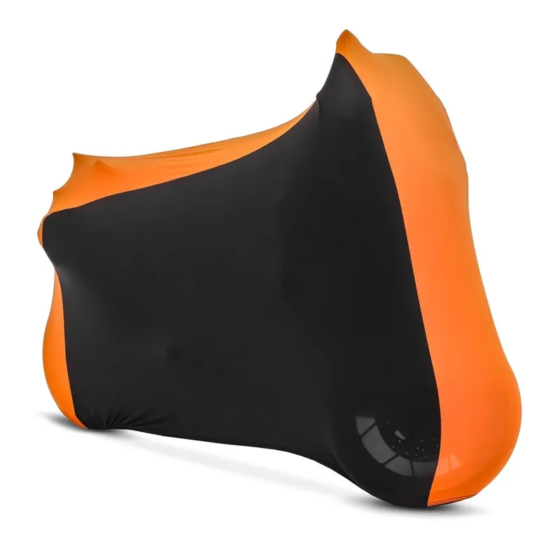 Motorfiets zeildoek Indoor Craftride XL-XXL Stretch garage in zwart-oranje Laatste Versie