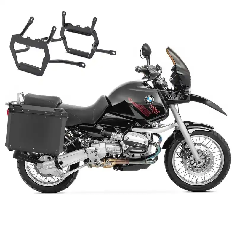 Merkproduct Set Aluminium Zijkoffers + kofferrek voor BMW R 1100 GS / R 1150 GS / Adventure 94-05 Koffers Bagtecs QP48 zwart