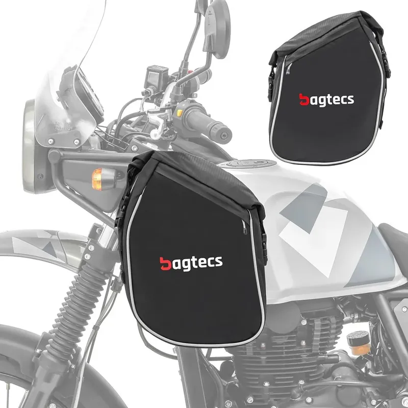 Beperkt Aanbod Valbeugel tassen compatibel met Royal Enfield Himalayan Bagtecs K5 Set voor Crashbars zwart