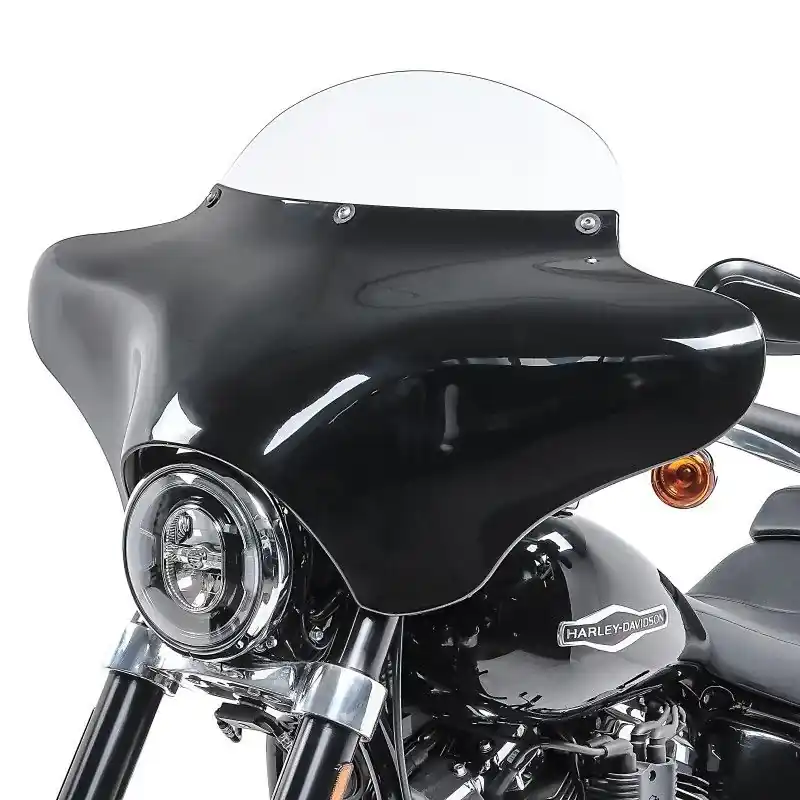 Beperkte Voorraad Batwing kuip fairing met windscherm M compatibel met Harley Davidson Road King / Softail / Fat Boy BW8 Craftride zwart-helder