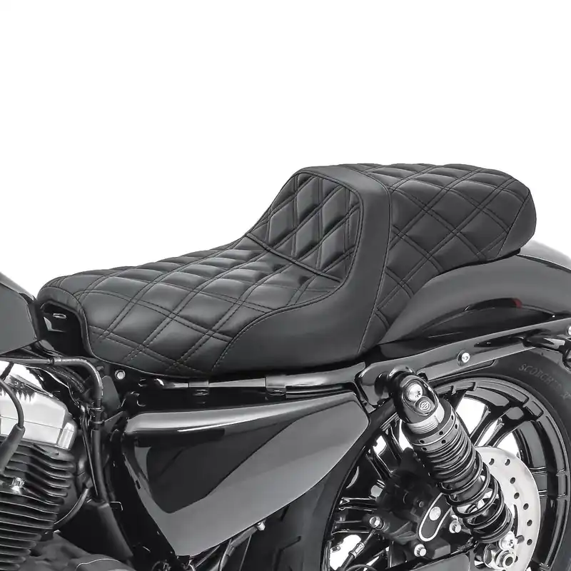 Duo zadel passend voor Harley Davidson Sportster 1200 Nightster 08-12 Craftride SP4 zwart Hoge Kwaliteit