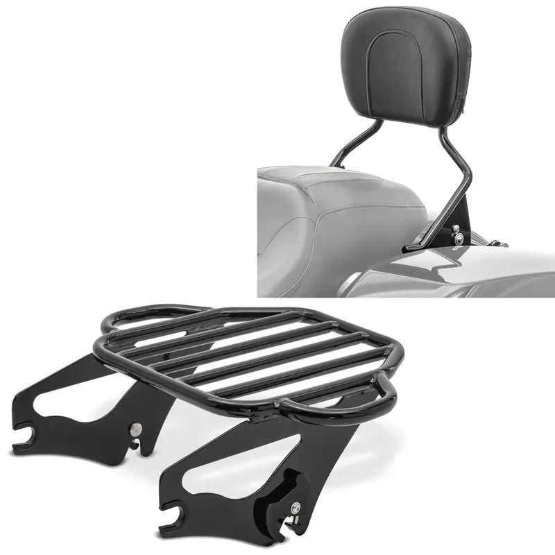 Set: Bagagedrager passend voor Harley Davidson Touring 09-26 Craftride KI afneembaar in zwart + Sissybar passend voor Harley Davidson Touring modellen 09-26 Craftride in zwart Gratis Retour