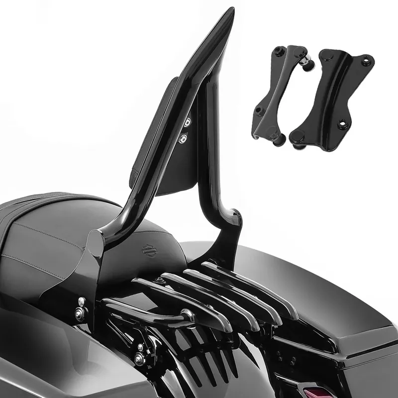 Uitverkoop Sissy Bar voor Harley Davidson Street Glide 14-26 + Bagagerek ST + Montagekit Craftride PV1 zwart