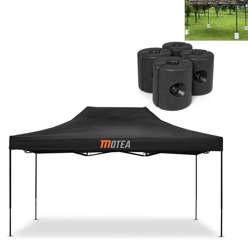 Shop Nu Set: 4x Pavilion Gewichten Tourtecs PG2 met Tuinpaviljoen 3x4,5m zwart