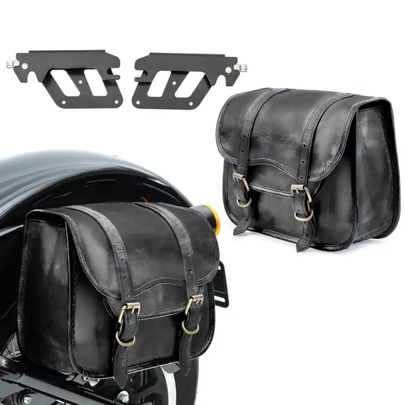 Actieprijs Set Zadeltassen + houders QL compatibel met Honda Rebel 500 CMX 17-26 Craftride SV1-zwart rechts-links