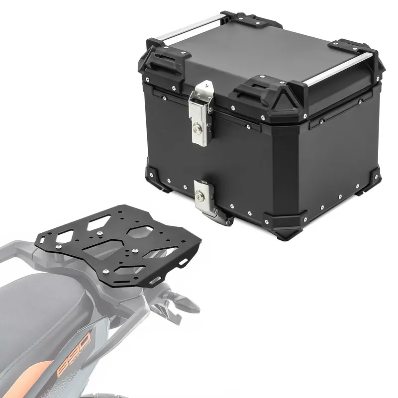 Speciale Aanbieding Set Aluminium Topkoffer + Drager voor KTM 790 / 890 Adventure 19-26 Topcase Bagtecs XB45 zwart