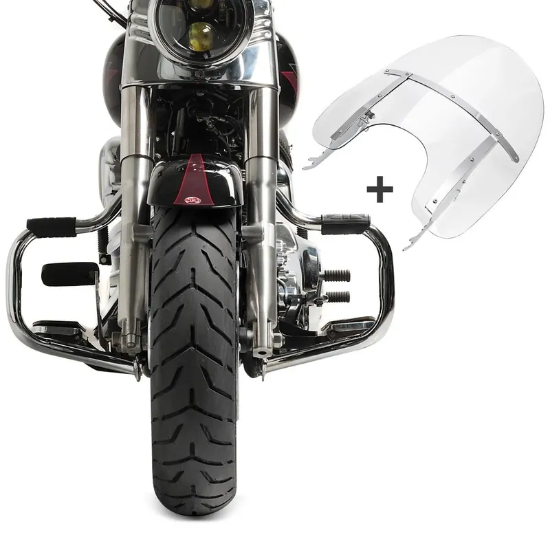 Set Valbeugels + Windscherm passend voor Harley Davidson Fat Boy 00-17 SW3 Craftride Speciale Aanbieding