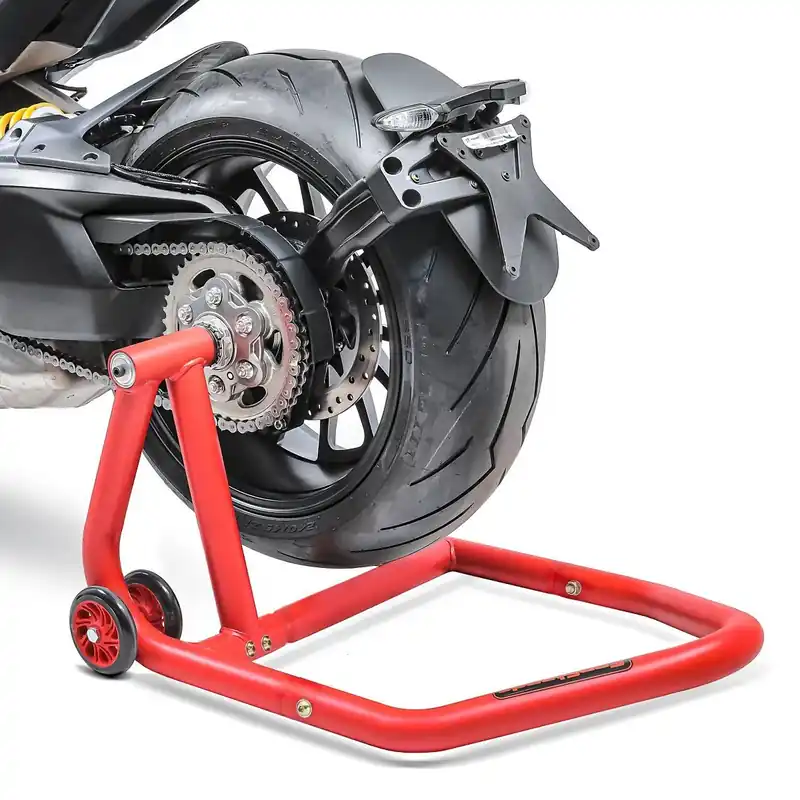 Direct Beschikbaar Paddock stand achter Monobrug compatibel met KTM 1290 Super Duke / R 14-23 ConStands Single-One rood