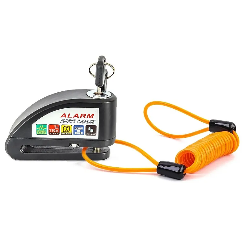 Schijfremslot met alarm compatibel met Vespa GTS 300 / 250 / 125 met herinneringskabel Tourtecs 110dB zwart Direct Beschikbaar