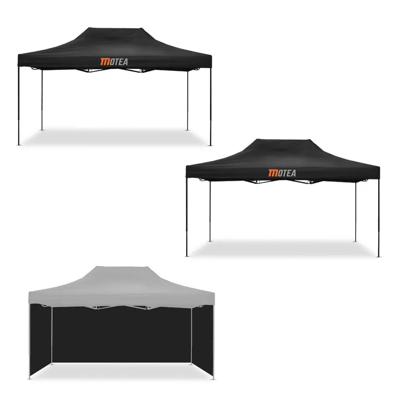 2x Tuinpaviljoen 3x4,5m Tourtecs voor de racebaan MOTEA zwart + 4 Paviljoen wanden voor Tuinpaviljoen 3x4,5m Tourtecs zwart Laatste Kans