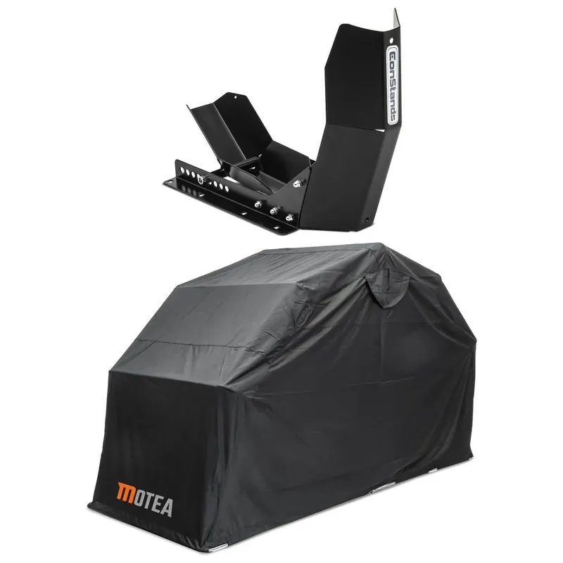 ConStands Set motor wip Easy-Fix tot 21 inch en tent garage XXXL voor motor en quad beschermd parkeren Seizoensaanbieding