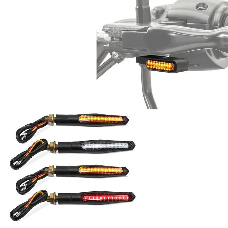 Knipperlichtset met E-keur + LED-looplicht stuurknipperlichten met E-keur 2 stuks getint Speciale Aanbieding
